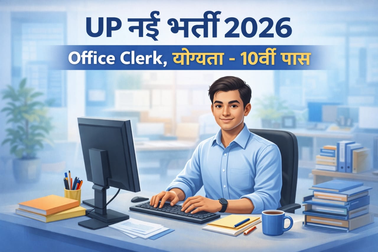 UP Office Clerk भर्ती 2026 दसवीं पास योग्यता के साथ आवेदन करें |