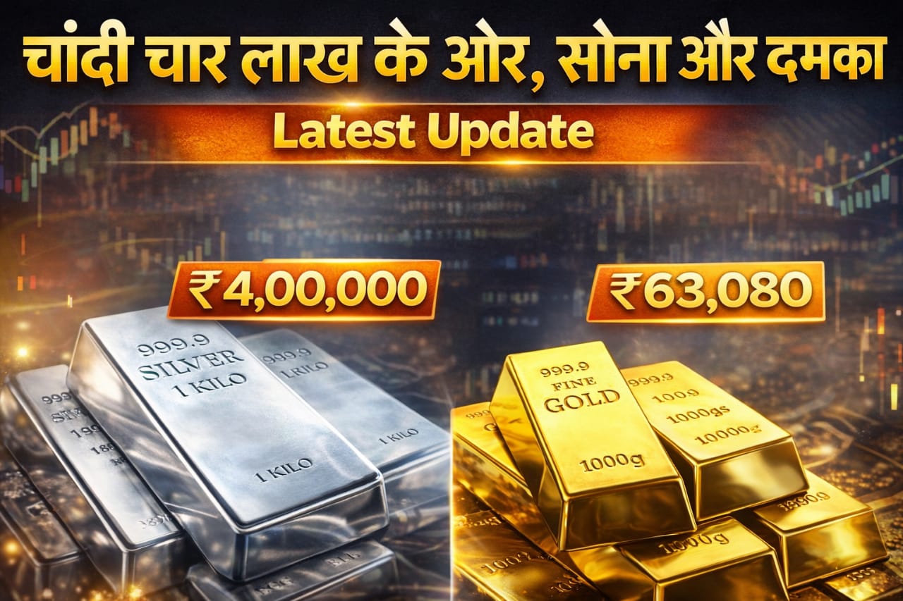 चांदी और सोने की लेटेस्ट कीमतें, चांदी 4 लाख के करीब और सोना मजबूत, लेटेस्ट अपडेट
